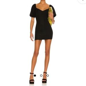 Revolve More To Come Medium Lizzy Puff Sleeve Dress in Black NWOT